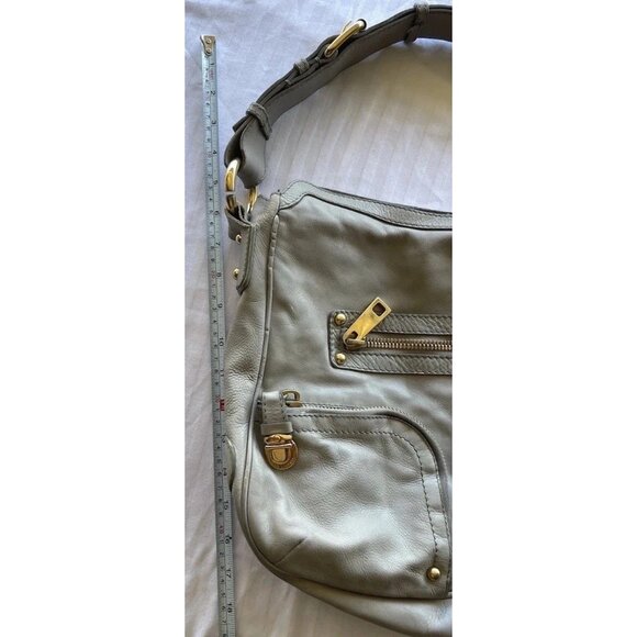 Vintage Marc Jacobs Christy Leather Gray Gold Handbag Iconic Shoulder Bag Purse - Picture 4 of 15